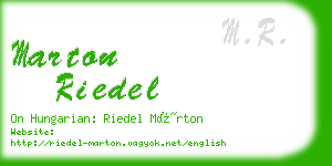 marton riedel business card